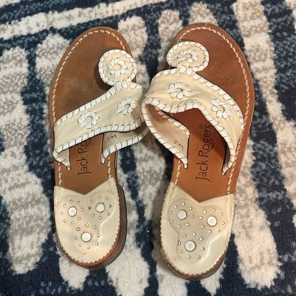 Jack Rogers Hamptons flat sandals cream white - Picture 9 of 10
